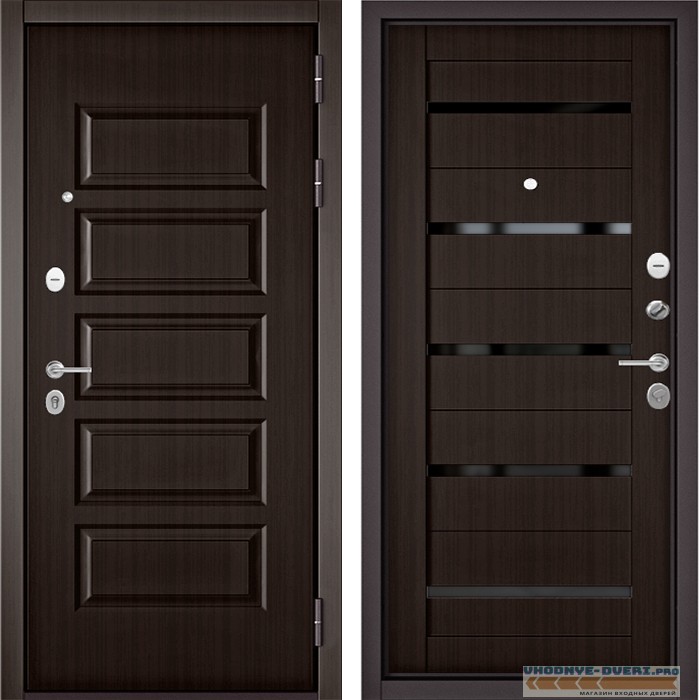 Дверь Бульдорс MASS 90 Ларче шоколад 9S-108 / Ларче шоколад CR3, lakobel classic black